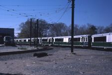 Trolley Slide - Boston T MBTA LRV Train Cars Out of Service Riverside 1980 Wreck