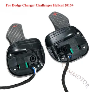 For Dodge Charger Challenger Hellcat SRT 2015+ Black Carbon Fiber Paddle Shifter - Picture 1 of 5