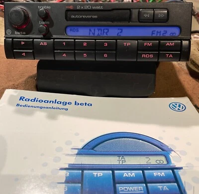 Grundig VW Beta 4 Autoradio + Anleitung 1H0035152 Beta IV Geprüft Funktionsfähig - Bild 1 von 4