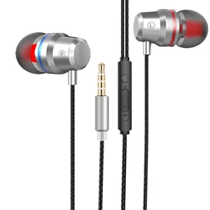 3.5mm Silver In Ear Design Stereo Red Earbud Comfortable in-ear Fit - Headset - Picture 1 of 5