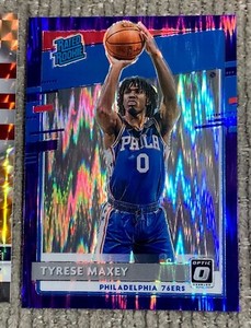 Tyrese Maxey 2020-21 Panini Donruss Optic Purple Shock Prizm RC #171 76ers ESE
