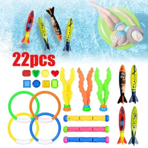 22x Juguetes de buceo submarinos Anillo de buceo/torpedo/palos Piscina Juguete Juego Niños - Imagen 1 de 11