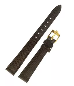 LADIES ROLEX 13mm BROWN GENUINE LIZARD LEATHER WATCH STRAP NOS ORIGINAL BUCKLE - Picture 1 of 3