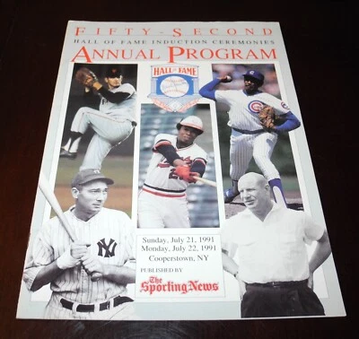 1991 Baseball Hall of Fame Induction Ceremony Program Yearbook Jenkins Autograph - Image 1 of 2