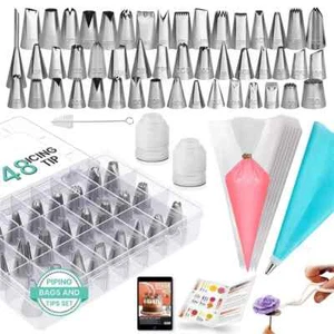 New RFAQK 74 PCs Piping Bags and Nozzles | Cake Decorating Kit-48 Numbered Icing - Picture 1 of 6