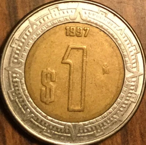 1997 MEXICO 1 PESO COIN - Picture 1 of 2