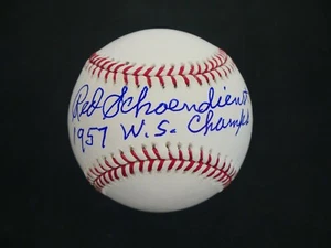RED SCHOENDIENST SIGNED BASEBALL WITH 1957 W.S. CHAMPS INSCRIPTION JSA COA B1393 - Picture 1 of 7