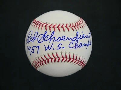RED SCHOENDIENST SIGNED BASEBALL WITH 1957 W.S. CHAMPS INSCRIPTION JSA COA B1393 - Image 1 of 4