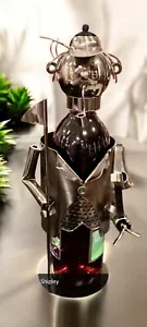 Wine Bottle Holder / Cover "Golfer" - Metal - Table Decoration - Picture 1 of 7