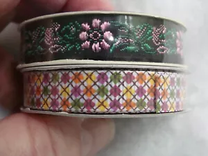 NEW Lot Of 2 Rolls Small Ribbon Gift Package Floral Craft Bow - 0.5 inch wide - Picture 1 of 4