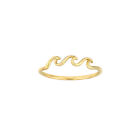 Shiny Triple Wave Ring Real 14K Yellow Gold All Sizes