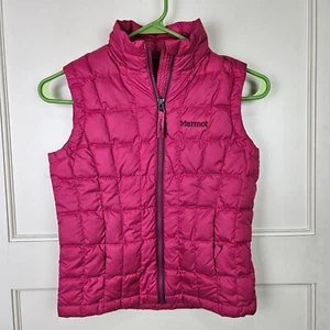 Marmot Girls Down Puffer Quilted Vest Jacket Youth Size: S Pink Full Zip Ski - Picture 1 of 3