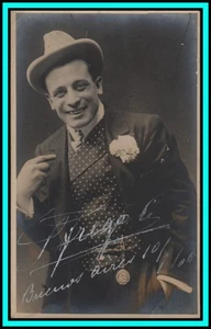 LEOPOLDO FREGOLI - Italian Actor & Impersonator - Original Handsigned Postcard - Picture 1 of 2