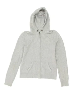 ABERCROMBIE & FITCH Womens Zip Hoodie Sweater UK 10 Small Grey Cotton EK03 - Picture 1 of 3