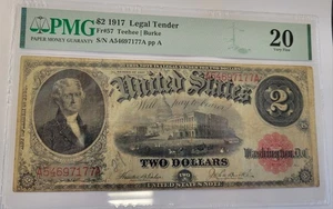 1917 $2 Legal Tender. VF20 PMG Teehee/ Burke. - Picture 1 of 2