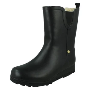 Donna Ellesport Mezzo Polpaccio Caldo Foderato Gomma Con una Piccola Tacco Zeppa - Picture 1 of 10