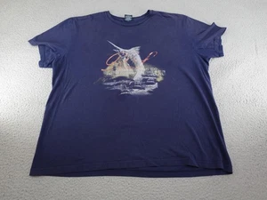 Vintage Polo Ralph Lauren Shirt Mens XL Blue Marlin Fishing Sailing Nautical 90s - Picture 1 of 10
