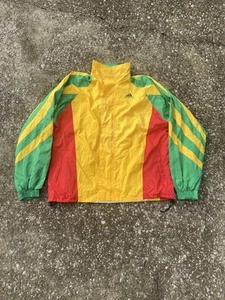 RARE Vintage Feibu Adidas Ethiopia Windbreaker Jacket Yellow Red Green Mens L - Picture 1 of 3