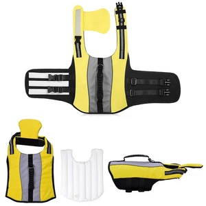 Dog Life Jackets With Handle Reflective Stripes Adjustable Fit Foldableˇ - Picture 1 of 12