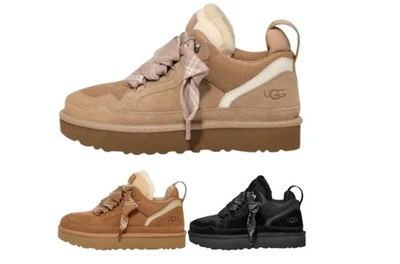UGG AUSTRALIA Lowmel Wildleder Schaffell Trainer Warme Schuhe Schaffell-Sneaker für Damen XMAS