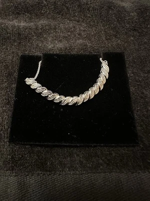 NEW IN BOX AND BAG Zales Diamond Accent Bolo Bracelet In Sterling Silver 925 - Image 1 of 4