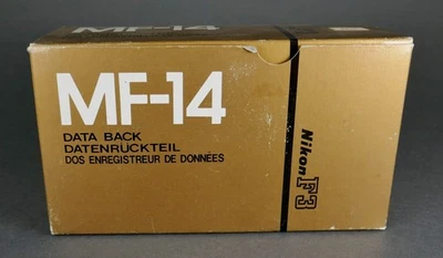 New In Box Vintage Nikon F3 Camera MF-14 Data Back pieza de impresión de datos Foto 1 de 4