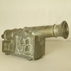 VTG JR Callen Aluminum Cannon Jolly Roger Metal Toy Ships Pirates - Picture 1 of 9
