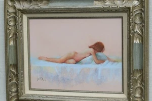 METÀ SECOLO HOLLYWOOD REGENCY PASTELLO DONNA NUDA DISEGNO INCORNICIATO TROVATO IMMOBILIARE - Foto 1 di 11