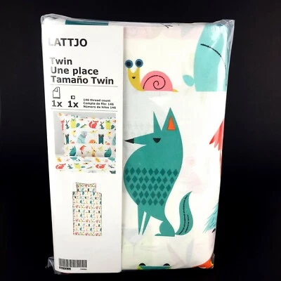 Juego de funda nórdica Ikea LATTJO cama doble animales del bosque nuevo  Foto 1 de 4