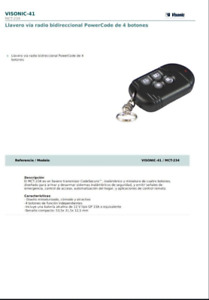 VISONIC POWERMAX MCT-234 Wireless CodeSecure™ Keyfob Transmitter
