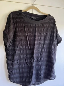 Next Black Stripe Short Sleeve Top - Picture 1 of 5