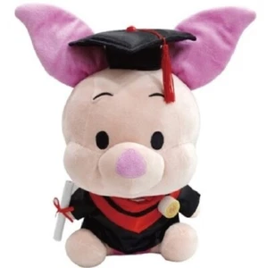 Figura de felpa de 14" Winnie the Pooh lechón grado graduación muñeca juguete de peluche + flash - Imagen 1 de 3