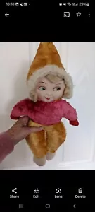 Vintage 1950's Large Woolen Pixie Doll Handpainted Face (Rare) - Bild 1 von 8