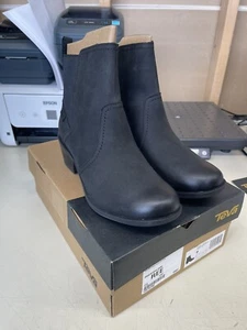 Pick SIZE / Teva Womens Anaya Chelsea Black Leather Boots - 1103230 - Picture 1 of 8