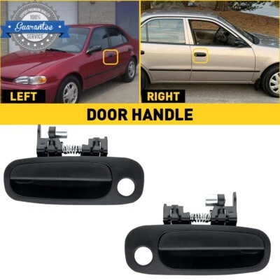 2X Manija de puerta exterior exterior delantera izquierda+derecha negra para Chevy Prizm 1998-2002 Foto 1 de 4