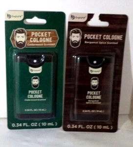 2 Pocket Spray Colognes Bergamot Spice & Cedarwood Scented .34 fl oz ea Sealed - Picture 1 of 2