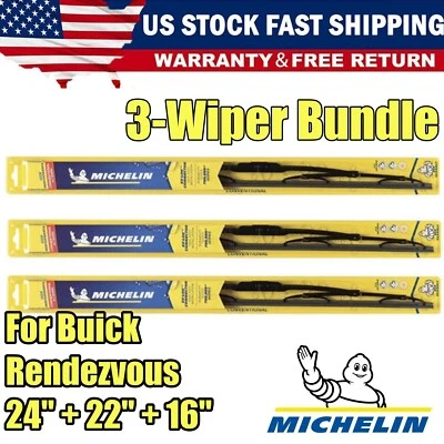 Para 2003-07 Buick Rendezvous 30240/221/160 limpadores 3pçs dianteiro traseiro padrão - Imagem 1 de 4