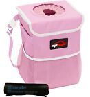 Waterproof Car Trash Can with Lid and Storage Pockets Pink
