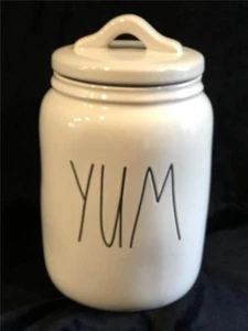 Rae Dunn Artisan Collection yum Barattolo Contenitore CONSERVAZIONE BIANCO/NERO - Foto 1 di 8