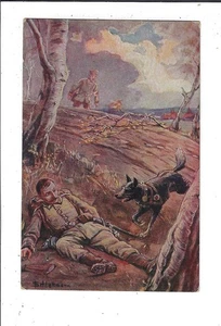 WWI Wounded German Soldier Found by Red Cross Dog Postcard 2453 - Picture 1 of 2