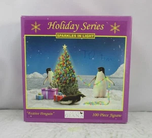 "Festive Penguin" Holiday Sparkles in Light 100 Piece - 9" x 12" Puzzle - NEW - Picture 1 of 3