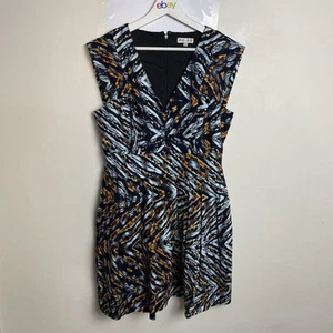 Reiss Amyline Dress Size 12 Blue Cotton Blend Sleeveless Above Knee Length - Picture 1 of 13