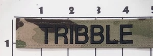 Tribble Patch U.S. Army Camouflauge Camo Embroidered Hook Loop Name Bar - Picture 1 of 1