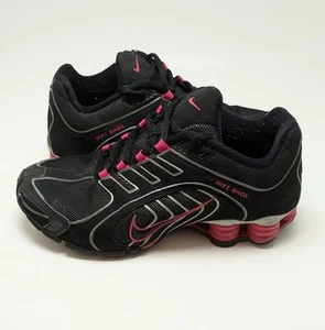 Scarpe vintage donna Y2K Nike Shox Navina nere rosa scintillante 356918-062 taglia 7 - Foto 1 di 7
