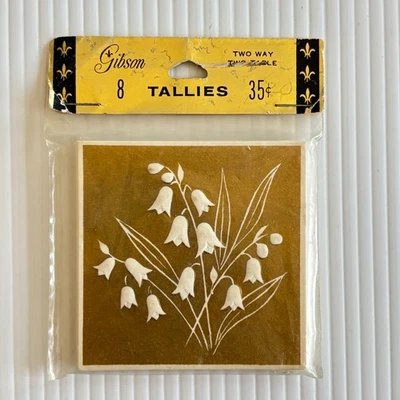 Tarjetas de colección Bridge Tallies Gibson Bell Flores Dorado paquete de 8 nuevas sin abrir Foto 1 de 3