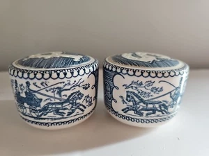 Shaker sale e pepe vintage Currier e Ives Royal China - Foto 1 di 4