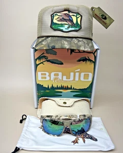 Gafas de sol BAJIO PALOMETA Ducks Unlimited marco camuflado lentes de vidrio verde NUEVO con SOMBRERO - Imagen 1 de 14