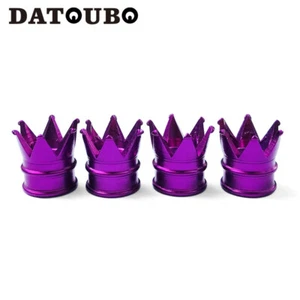 8 pcs Purple Color Crown Car Wheel/Tire Valve Caps Motorcycle Bike Air Dust Cap - Picture 1 of 2