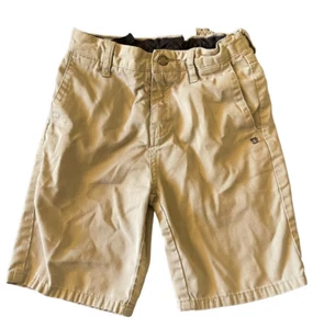 Volcom Size 7 7X Boys Chino Flat Front Shorts Khaki Tan Skate Casual - Picture 1 of 7