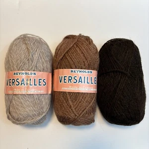 Reynolds Versailles 90% Wool Yarn Lot of 3 Neutrals Blend France - Picture 1 of 11